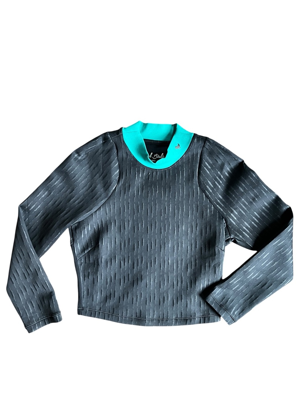 BAD BIRDIE Golf The Links Mock Top Size Medium in Cattail Black Beauty